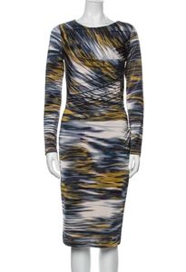 Rolando Santana Printed Midi Length Dress, M